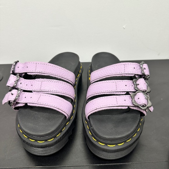 Dr. Martens Shoes - Dr. Martens Blaire Slide Sandals Lilac Buckle Straps Platform 5